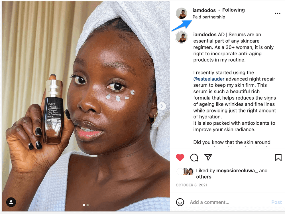 Instagram Caption Ideas example from Estee Lauder