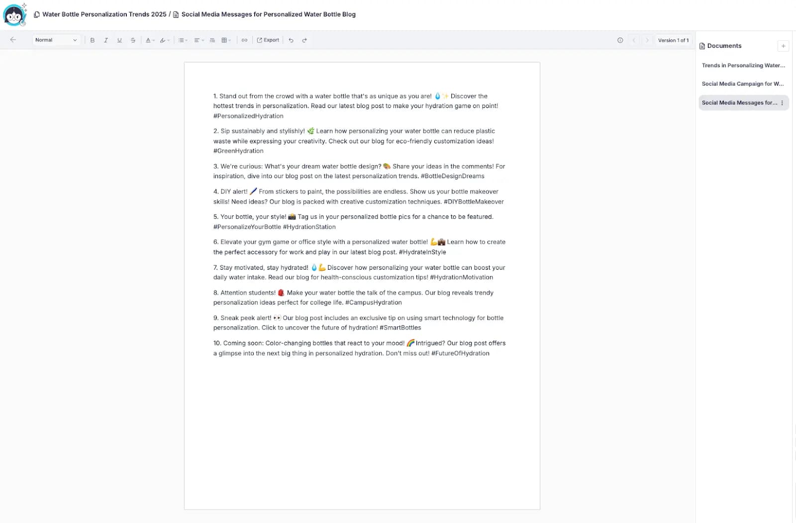 Hire Mia response to prompt.