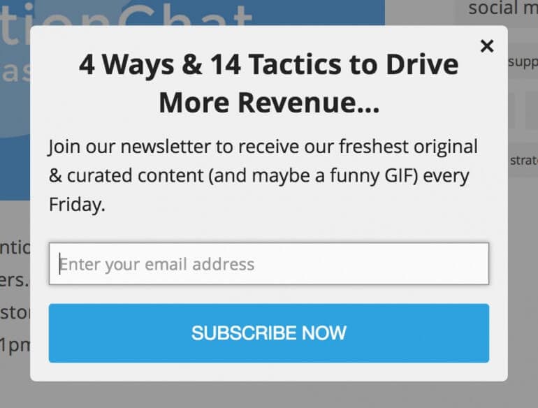 Mention.com offers a great call to action when you visit their blog.
