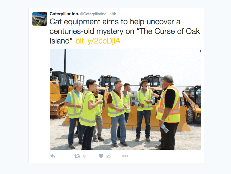Tweet from Caterpillar Inc.
